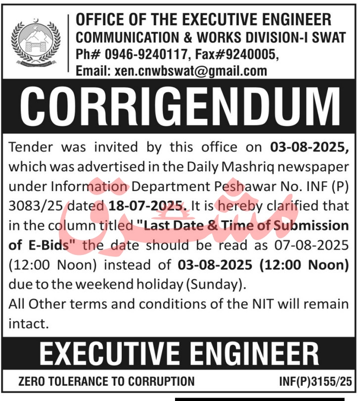Communication & Works Division Peshawar
